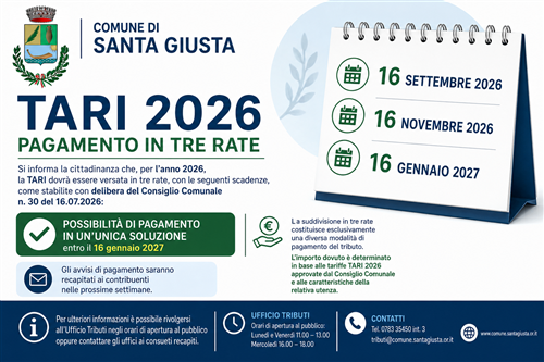 TARI 2026: pagamento in 3 rate e nuove scadenze